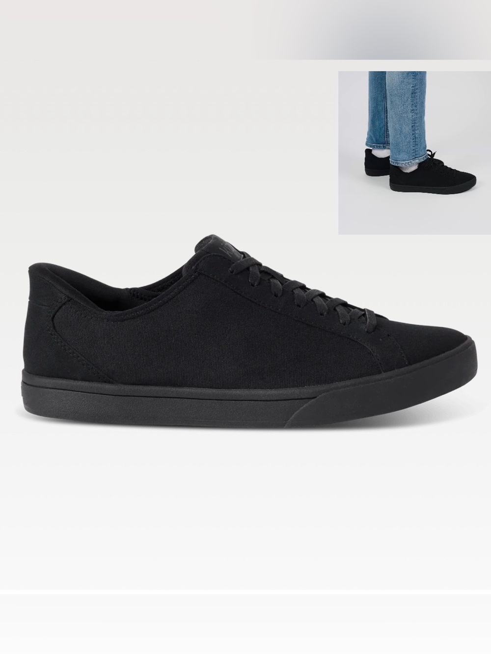 Men's Black Low-Top Canvas Sneakers